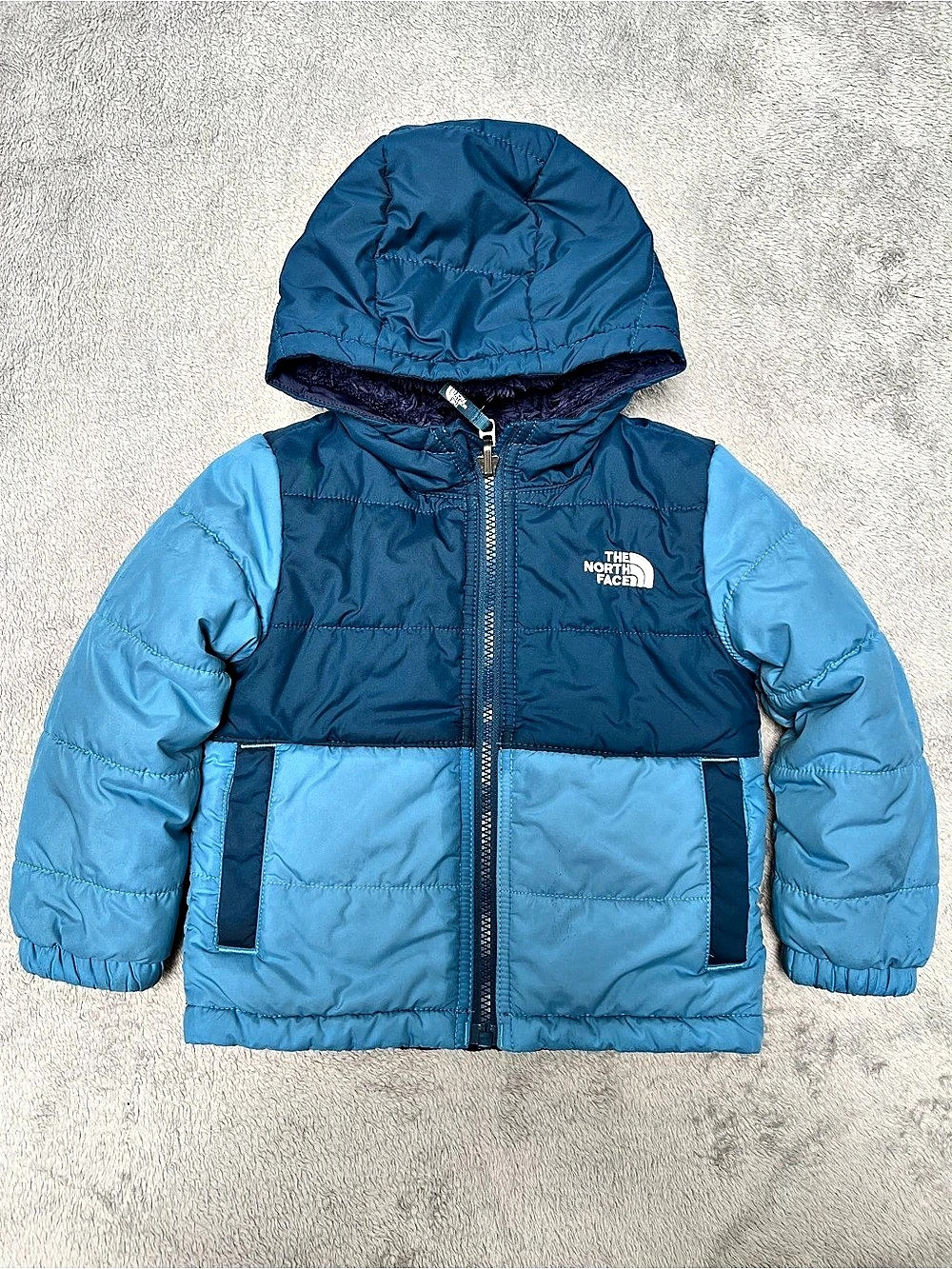 The North Face Reversible Mossbud Swirl Jacket Blue Size 2T